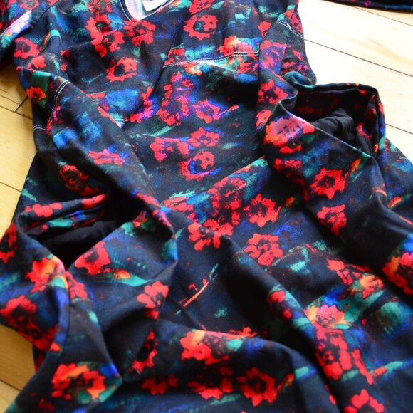 Rachel Comey x Target Maxi Dress Kodak Red Floral Puff Sleeves Size 8 - Picture 4 of 12